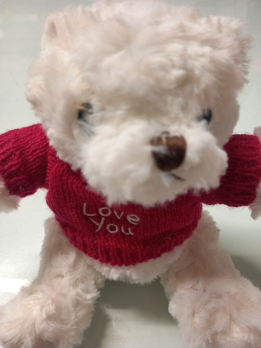 Orsetto di Peluche Bianco “I Love You” 16 cm | Idea Regalo
